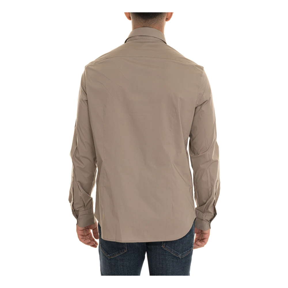 Emporio Armani Stijlvol Klassiek Shirt voor Mannen Beige Heren
