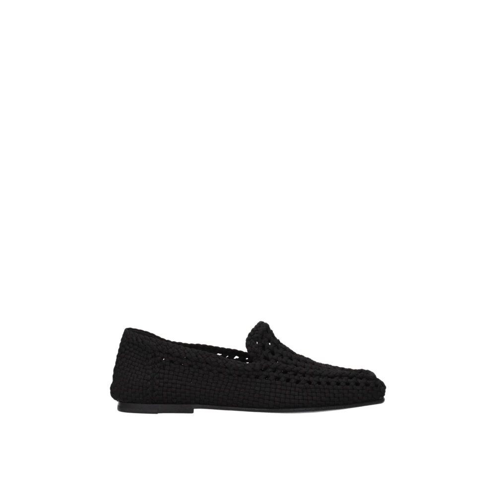 Dolce & Gabbana Black Fabric Slip-On Loafers - EU40/US7 - Image 2