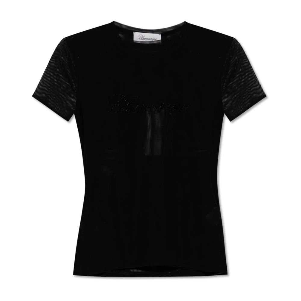 Blumarine Tweelaagse transparante T-shirt Black Dames