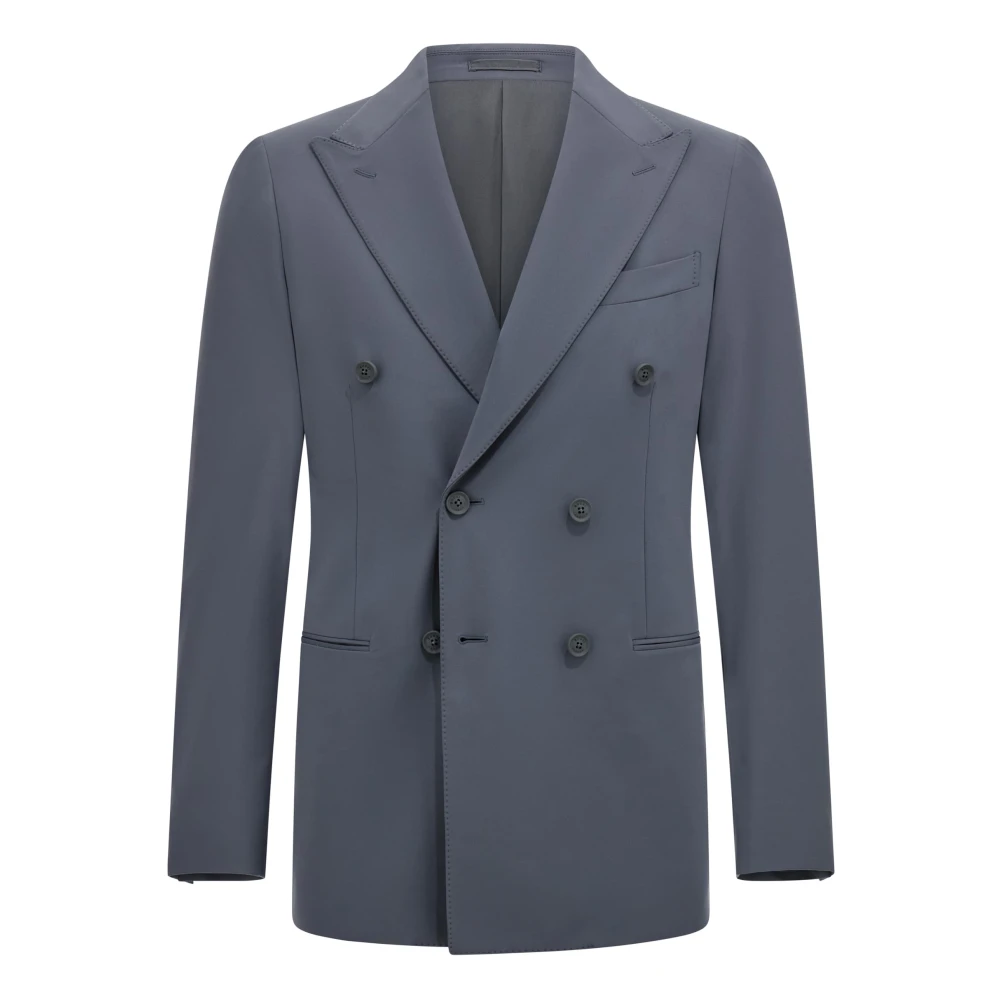 Boggi Milano B Tech Dubbelrijig Jas van Stretch Nylon Black Heren