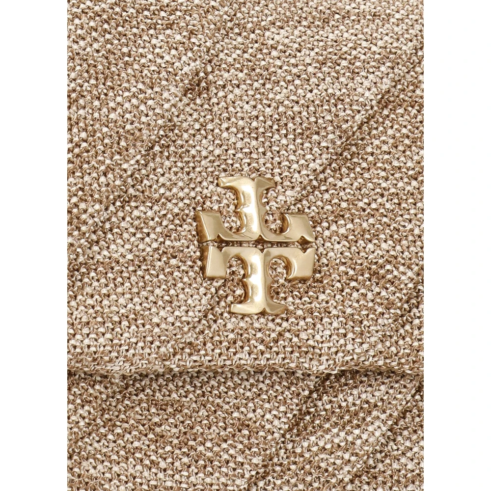 TORY BURCH Beige Rafia Handtas met Kettingband Beige Dames