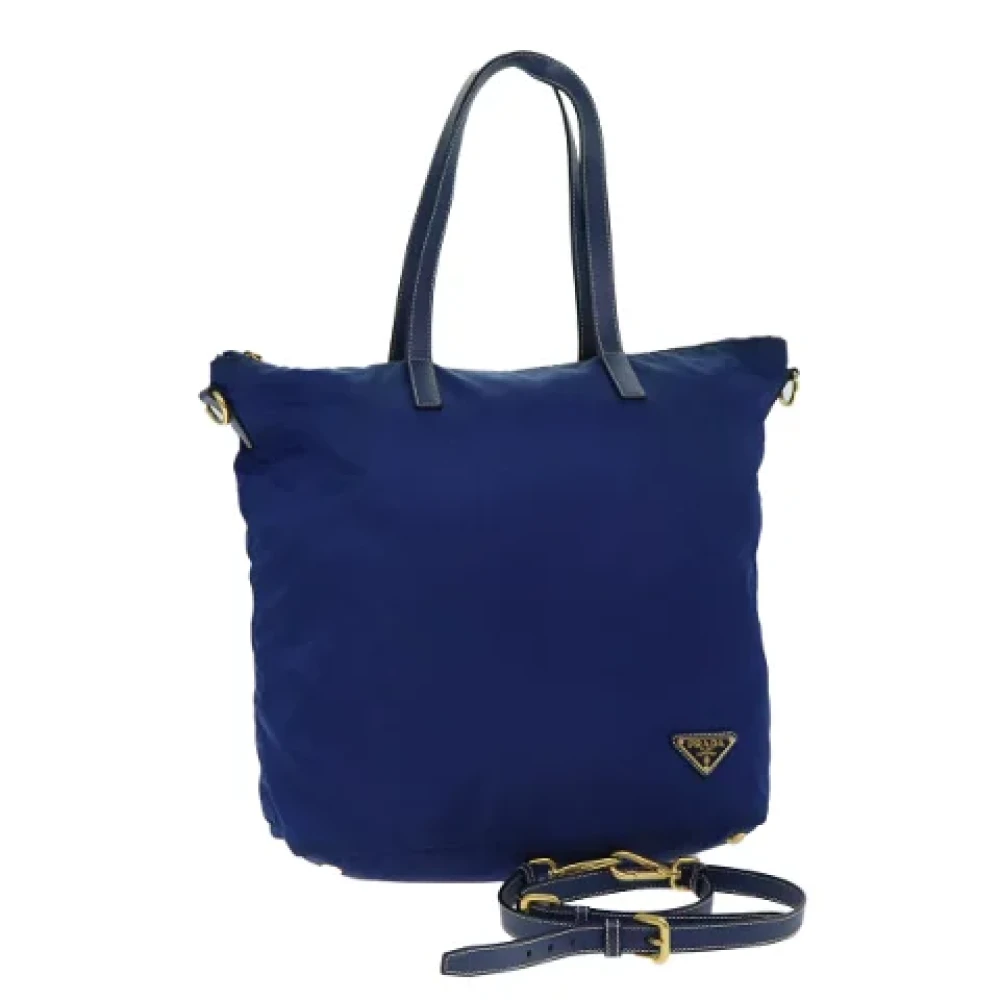 Prada Vintage Pre-owned Nylon totes Blue Dames