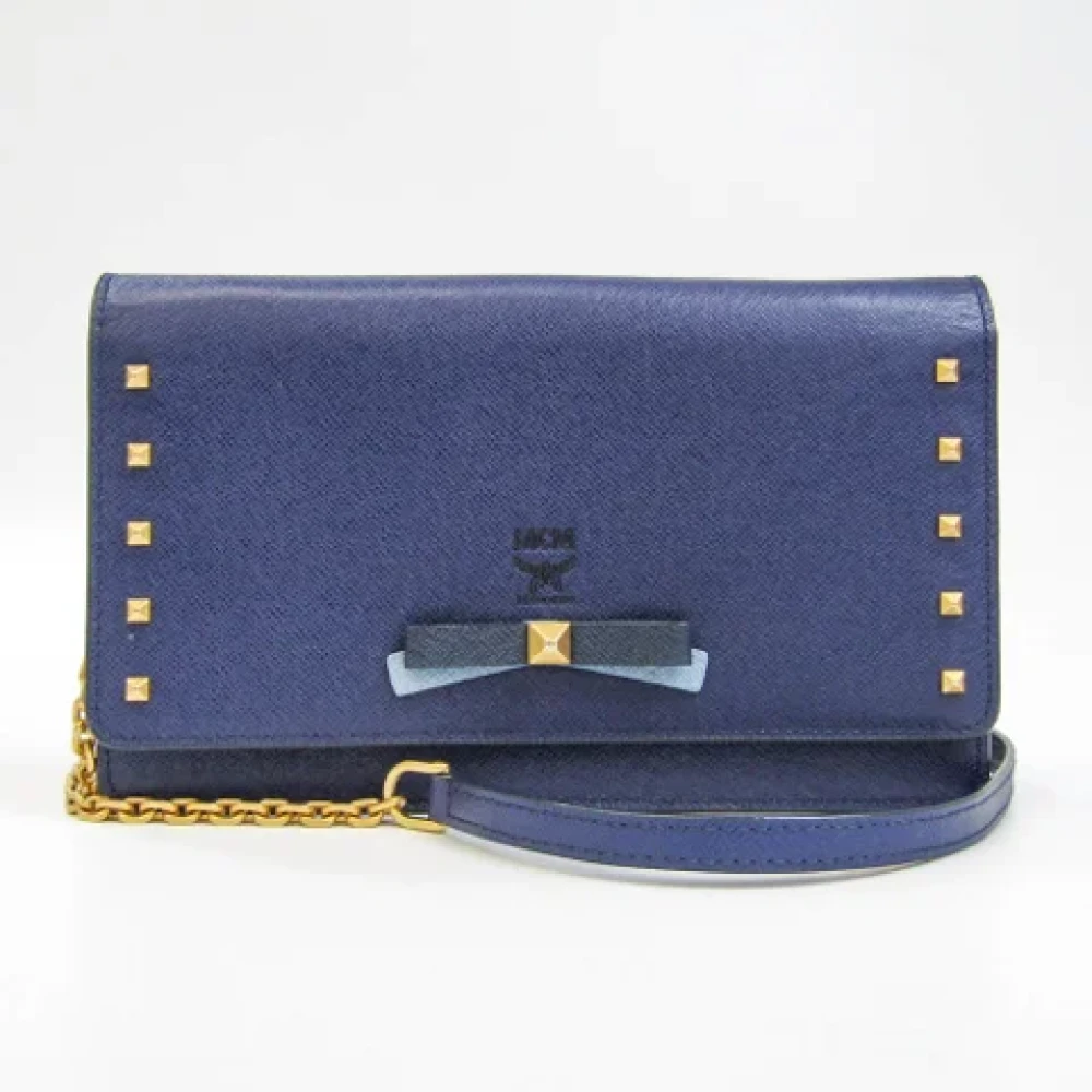 MCM Pre-owned Leather wallets Blue Dames