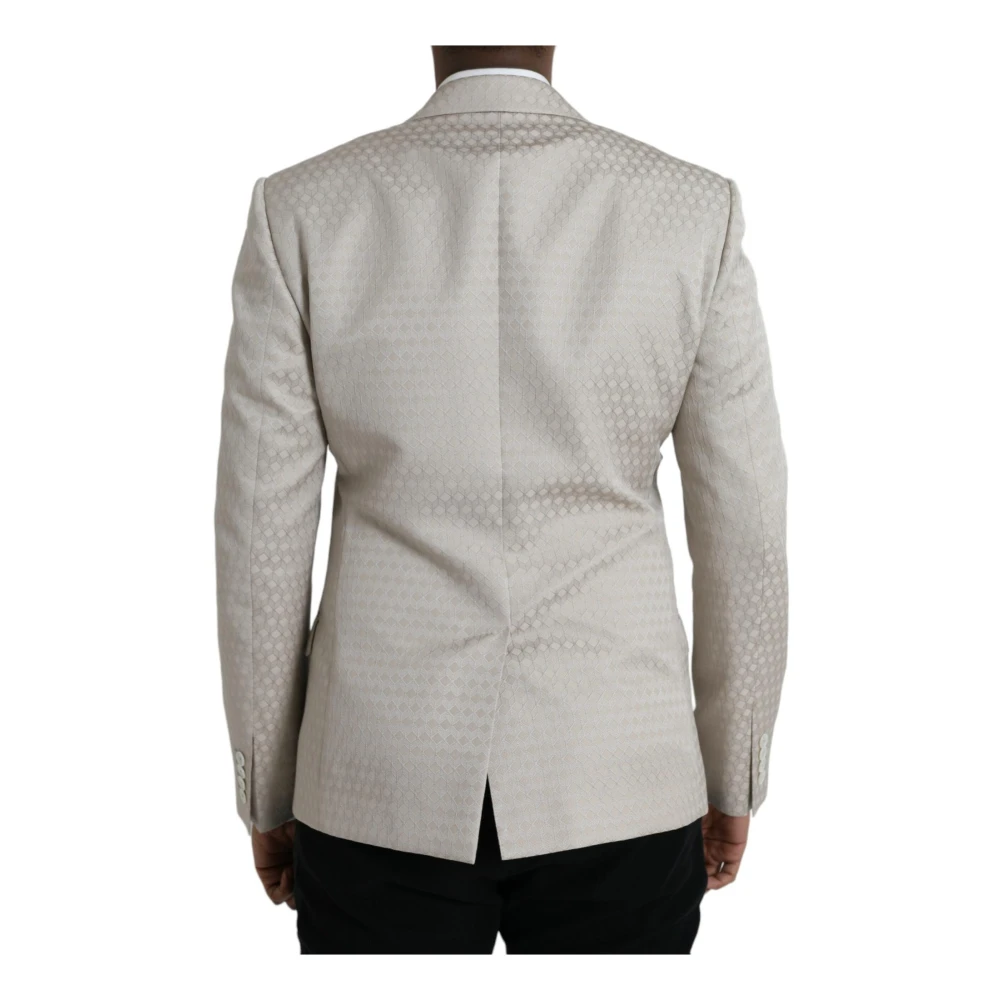 Dolce & Gabbana Slim Fit Single Breasted Coat Blazer Beige Heren