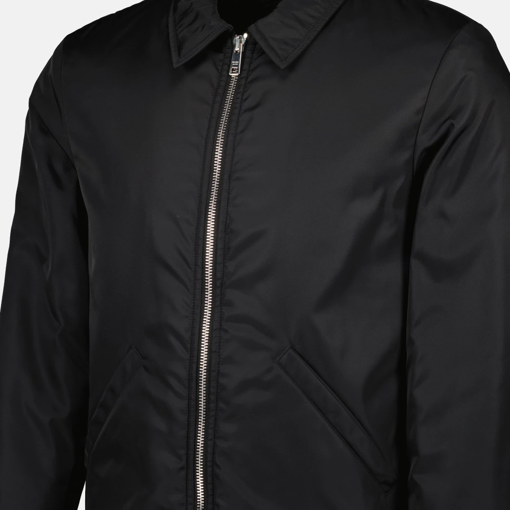 Prada Zwarte Nylon Bomberjack Black Heren