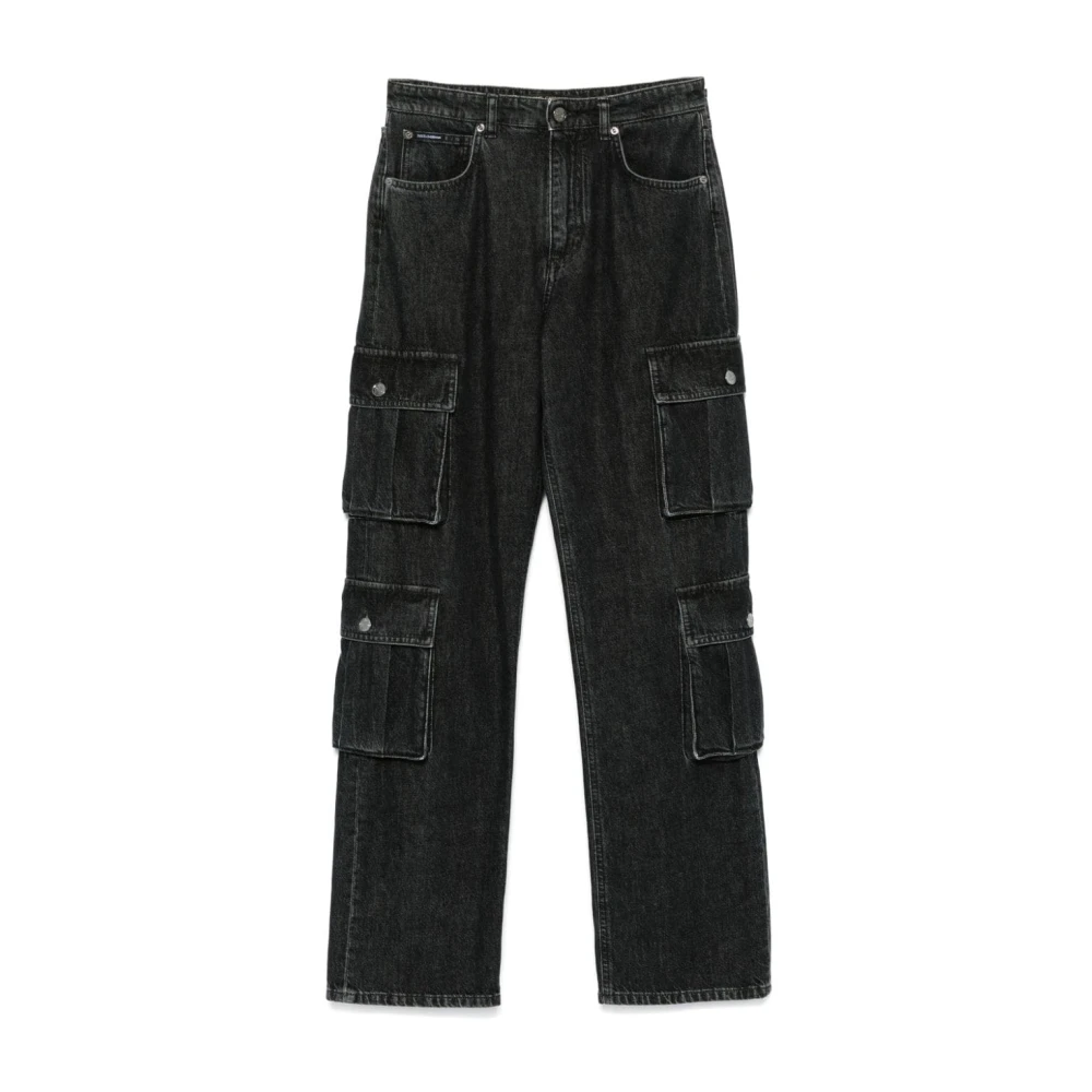 Dolce & Gabbana Zwarte Denim Cargo Jeans Black Dames
