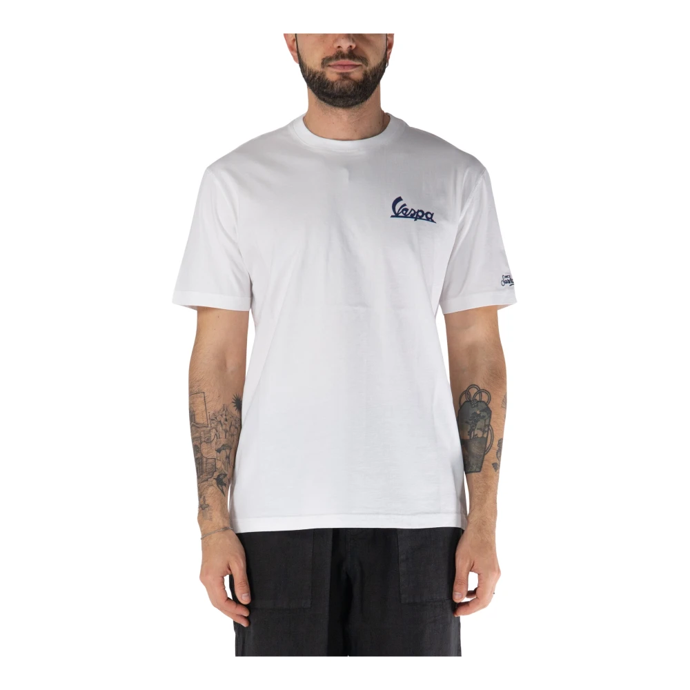 Mc2 Saint Barth Men's White Vespa T-Shirt For 2XL