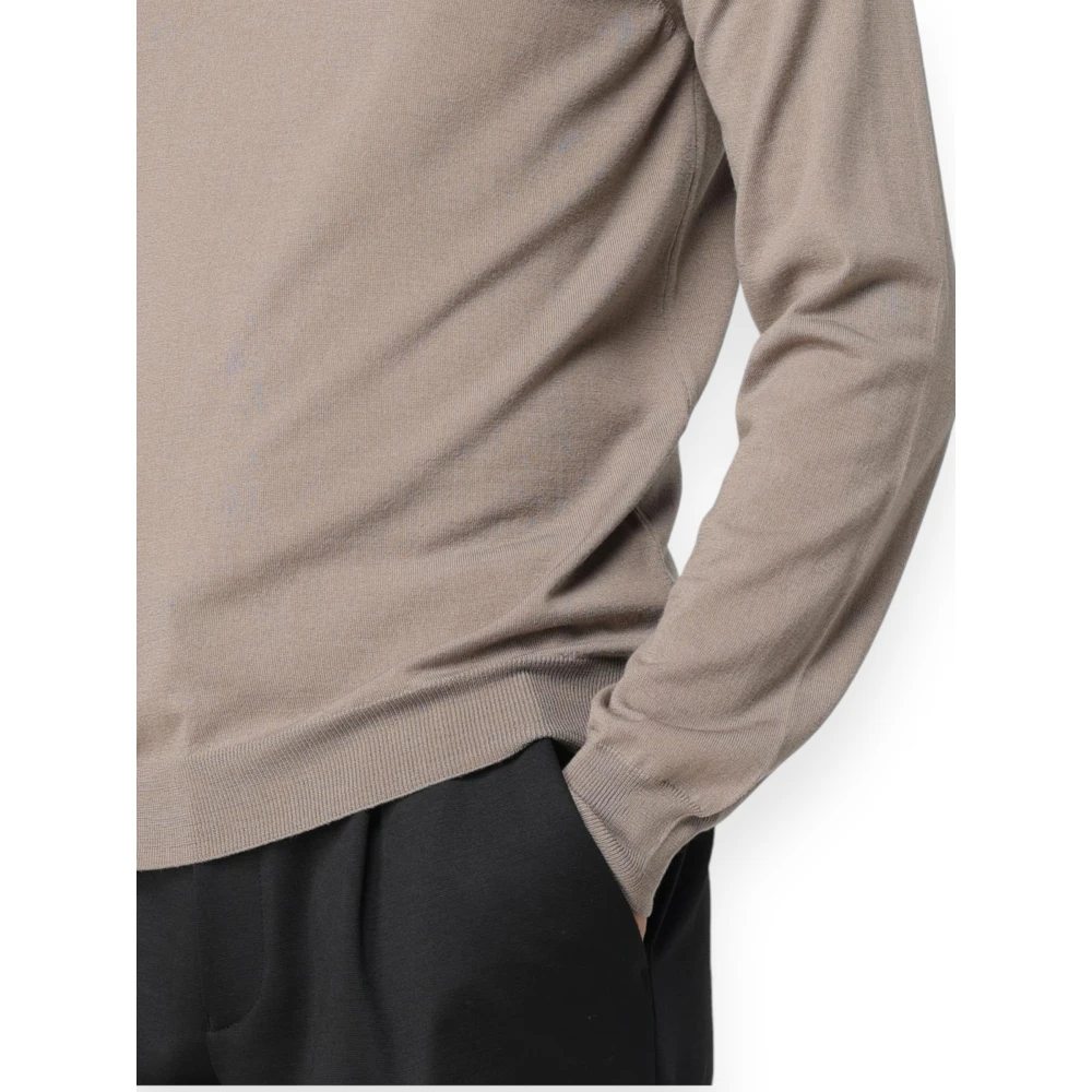 Zanone Ronde Hals Trui Beige Heren