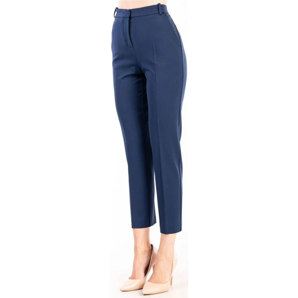 pinko Cigarette-fit broek in technische stof Blue Dames