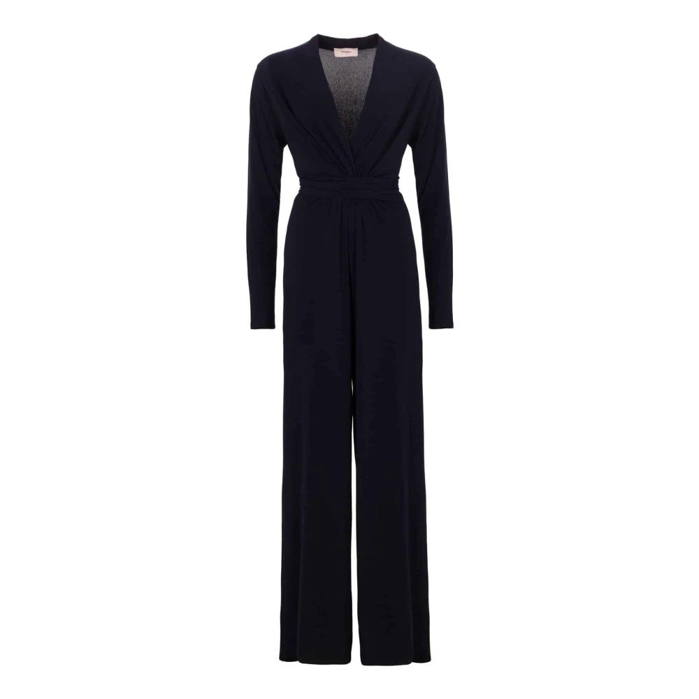 Freebird Elegante Jersey Crepe Jumpsuit Blue Dames