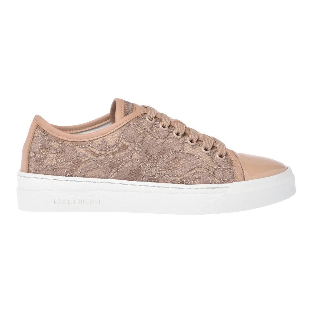Baldinini - Zapatilla Deportiva De Charol Y Encaje - Shoes - Mujer - Beige - 38 Eu