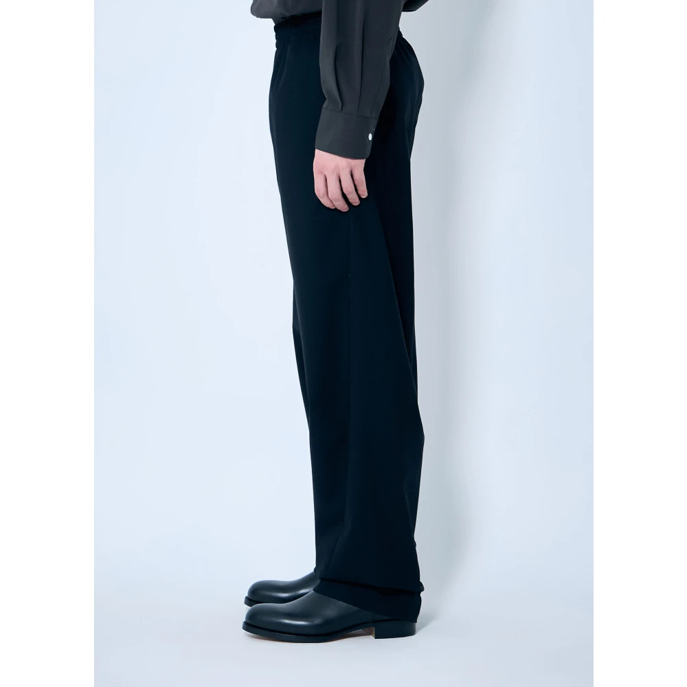 The Row Wollen Weefbroek Mid Rise Black Heren