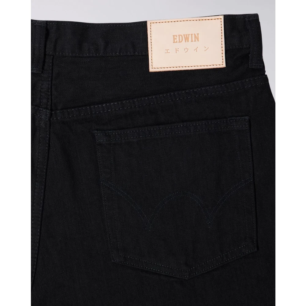 Edwin Zwarte Rainbow Selvage Regular Tapered Jeans Black Heren