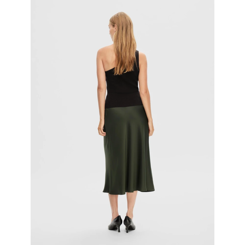 Selected Femme Lura Lurex One Shoulder Gebreide Top Zwart Lurex Black Dames