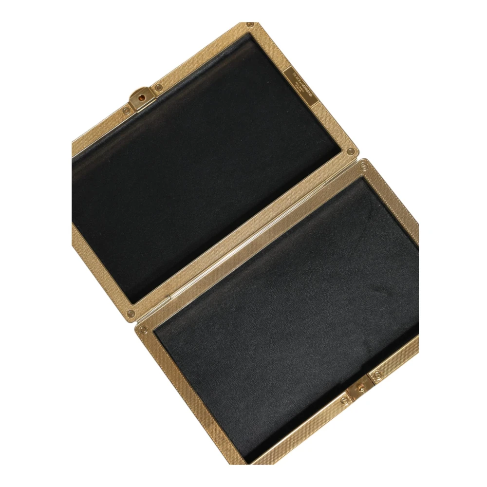 Dolce & Gabbana Kristal Bifold Clutch Goud Leer Yellow Dames