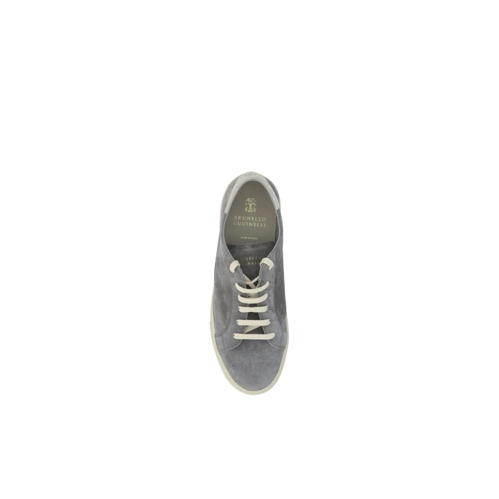 BRUNELLO CUCINELLI Suede Low Top Sneakers Gray Heren