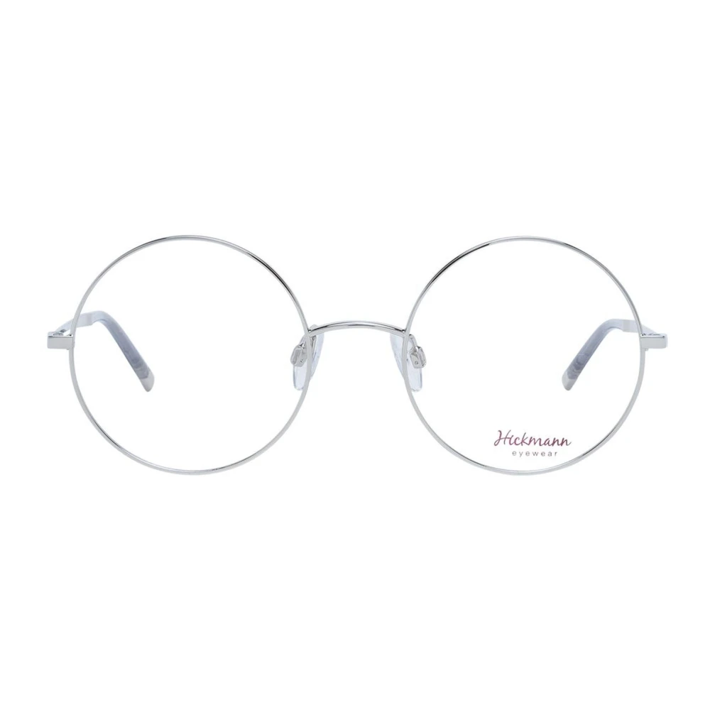 Ana Hickmann Zilveren Metalen Ronde Optische Monturen met Demo Lenzen Gray Dames