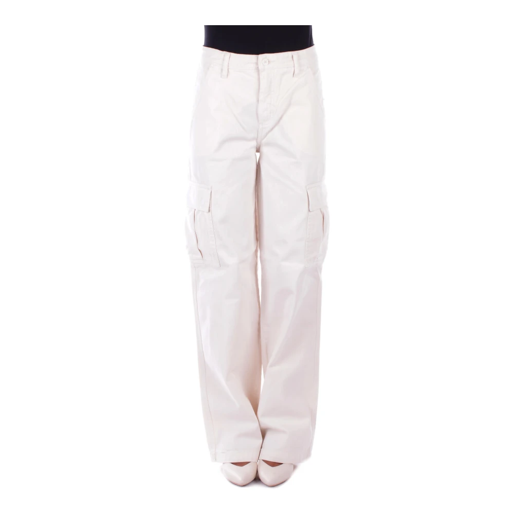 Guess Witte broek met logo White Dames