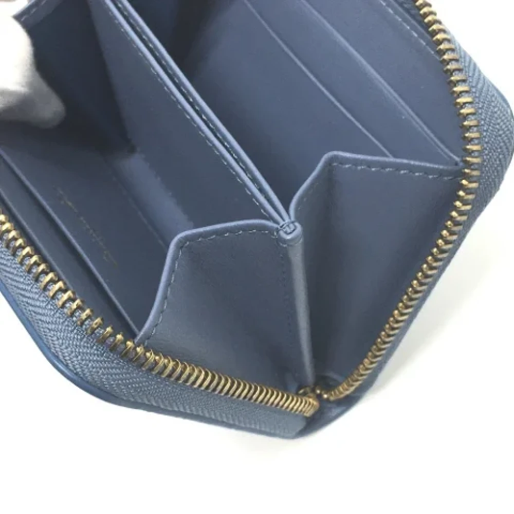 Dior Vintage Pre-owned Leather wallets Blue Dames