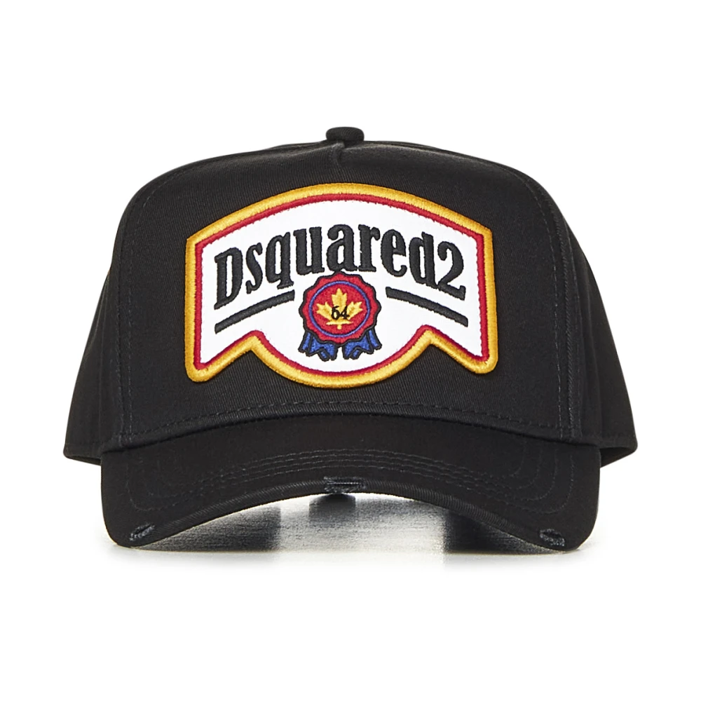 Dsquared2 Zwarte Katoenen Baseballpet Logo Patch Black Heren