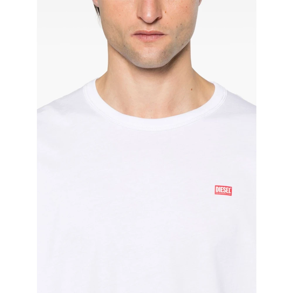 Diesel Witte Crew Neck T-shirts en Polos White Heren