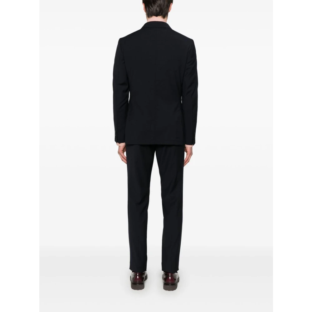 Ermenegildo Zegna Midnight Blue Front Button Jurk Black Heren
