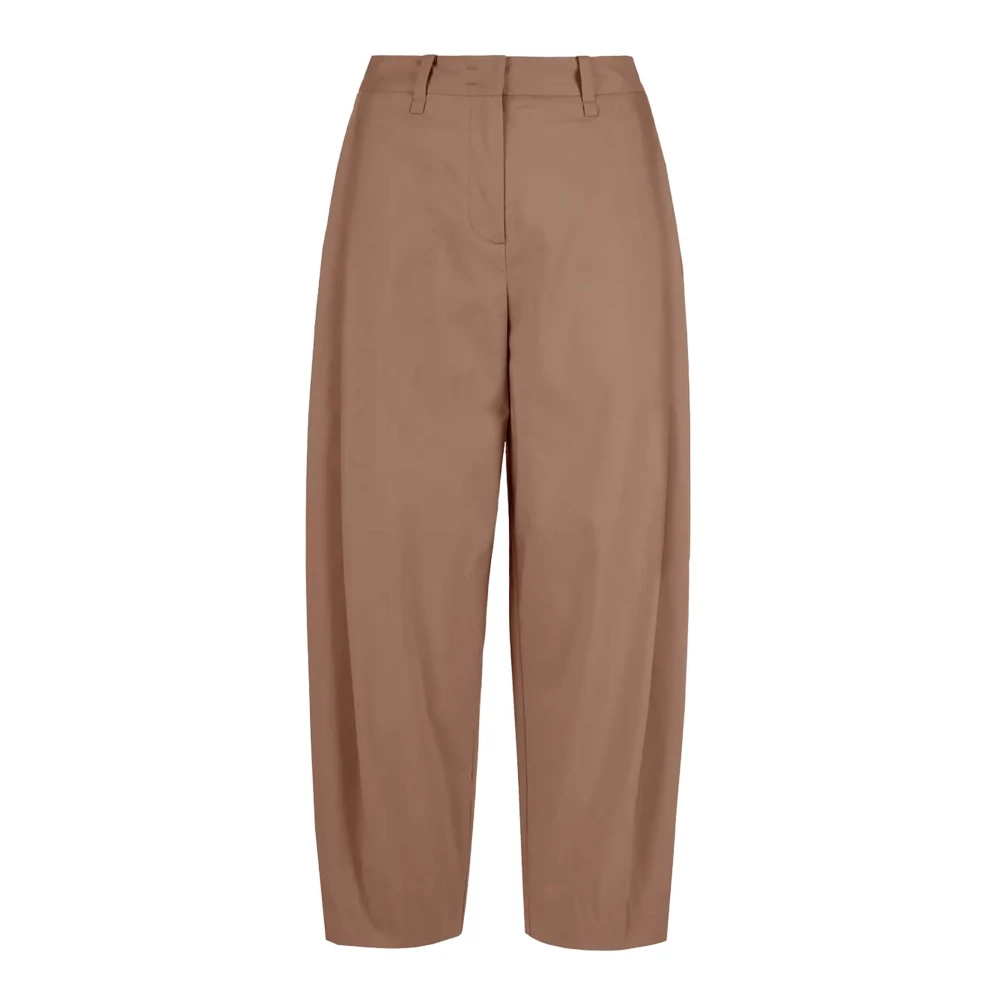 BomBoogie Geplooide Chinos Broek Brown Dames