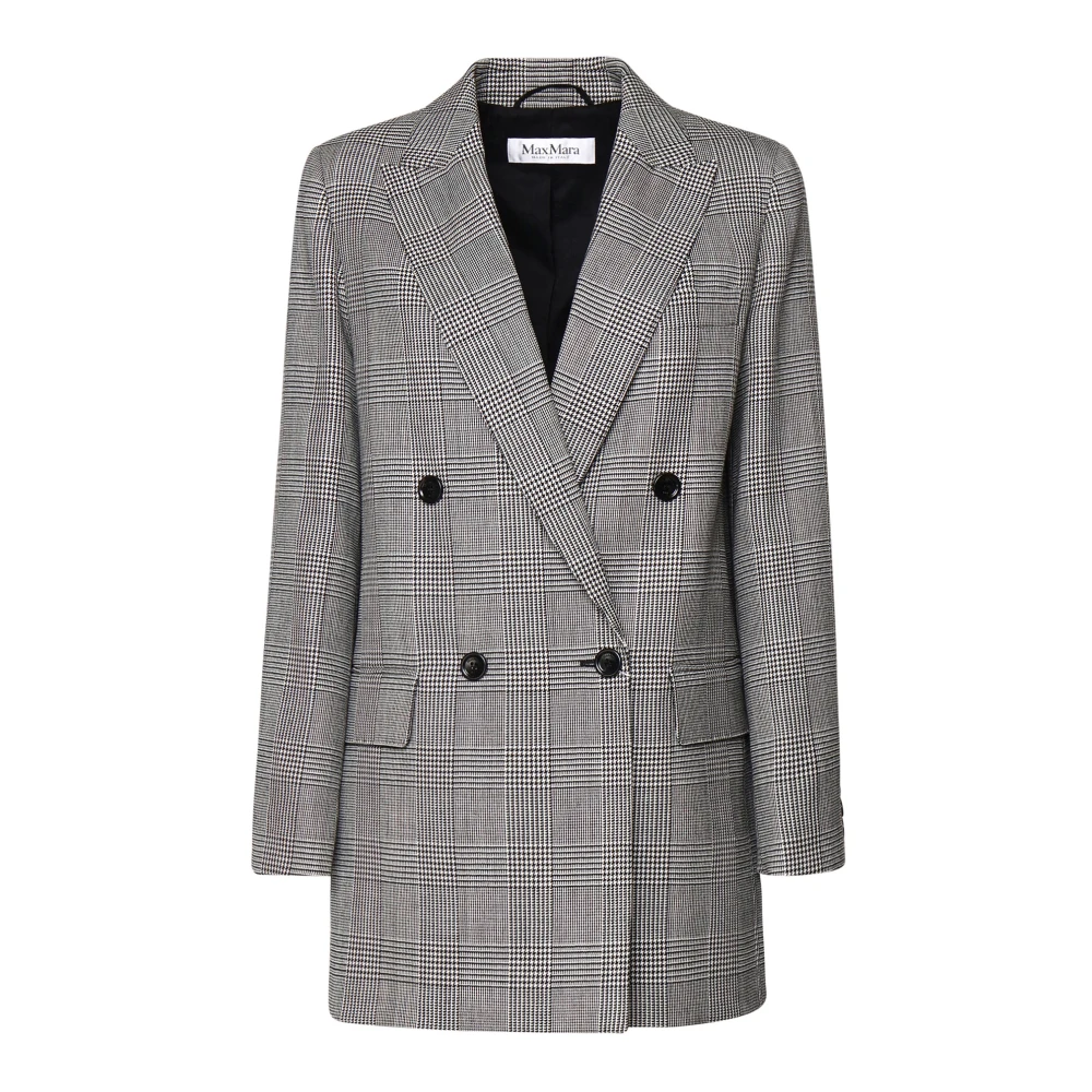 Max Mara Grijze Wol Paniere Double-Breasted Jas Gray Dames