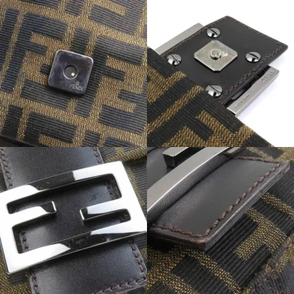 Fendi Vintage Pre-owned Canvas shoulder-bags Brown Dames