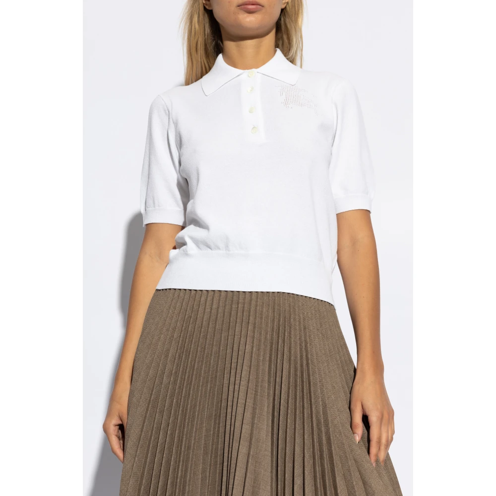 Burberry Polo met logo White Dames