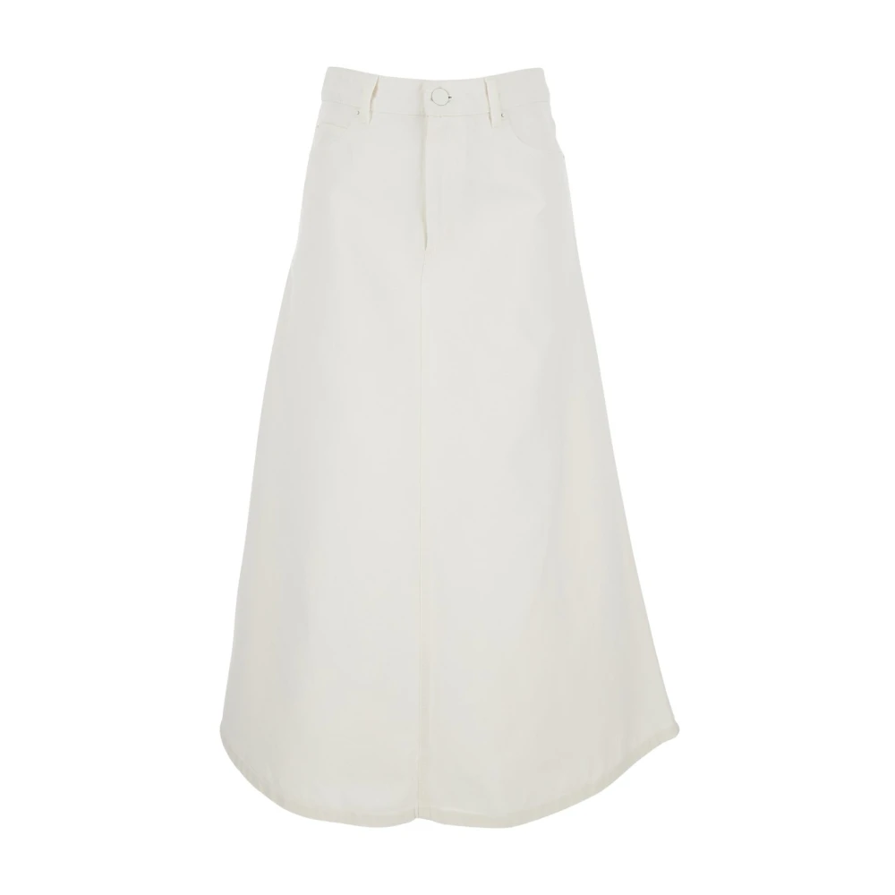 Ami Paris Women's White Long Skirt