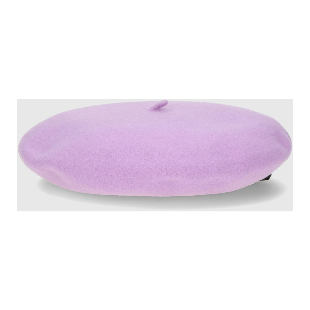 Borsalino Wollen Baret met Gouden Logo Purple Unisex