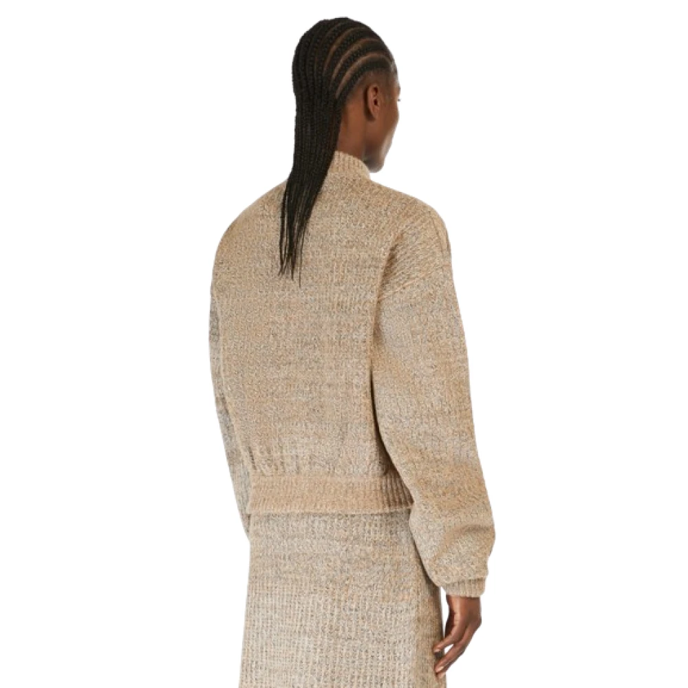 SPORTMAX Kleurrijke Wol Bombertrui Brown Dames
