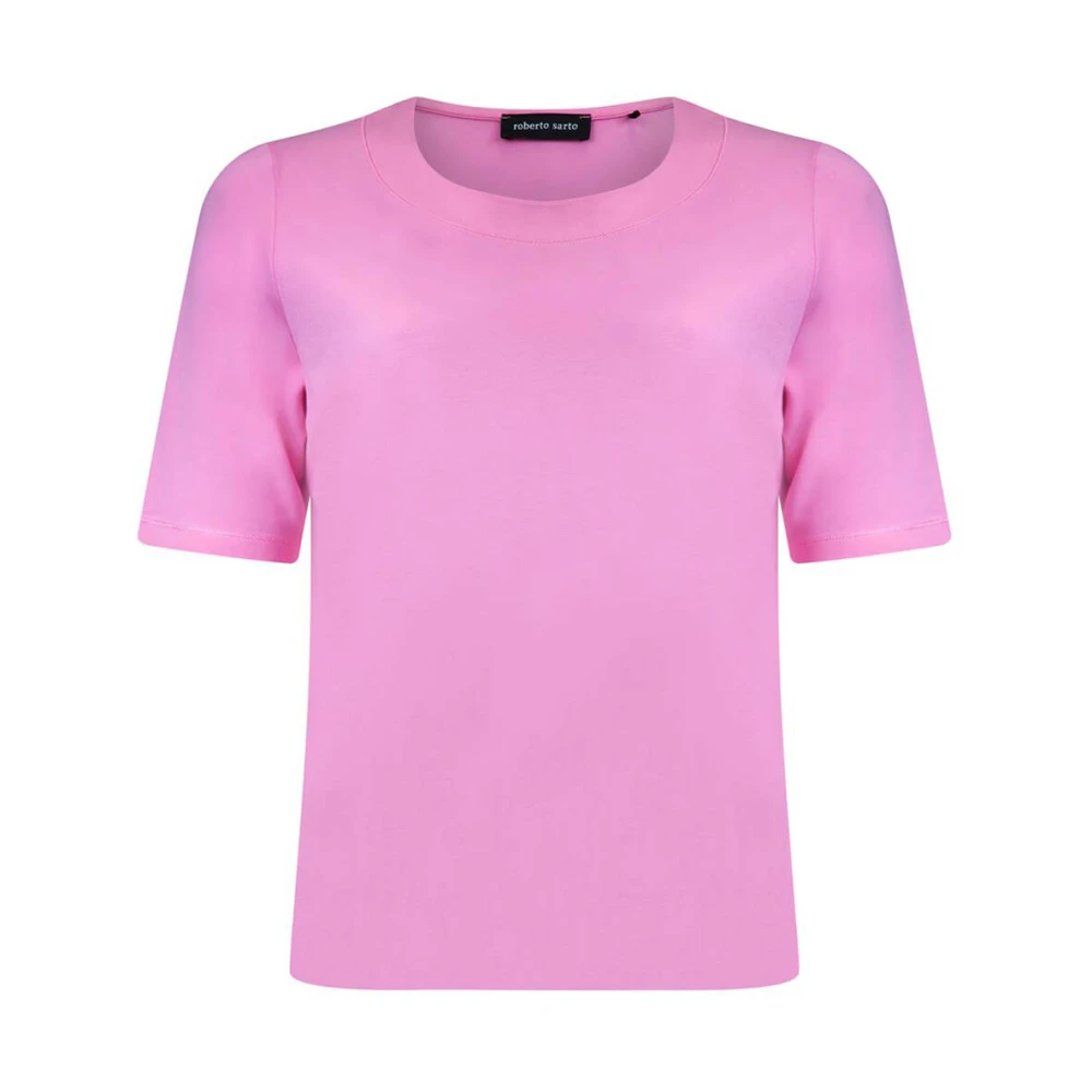 Roberto sarto O-Neck T-shirt Blouson Stijl Pink Dames