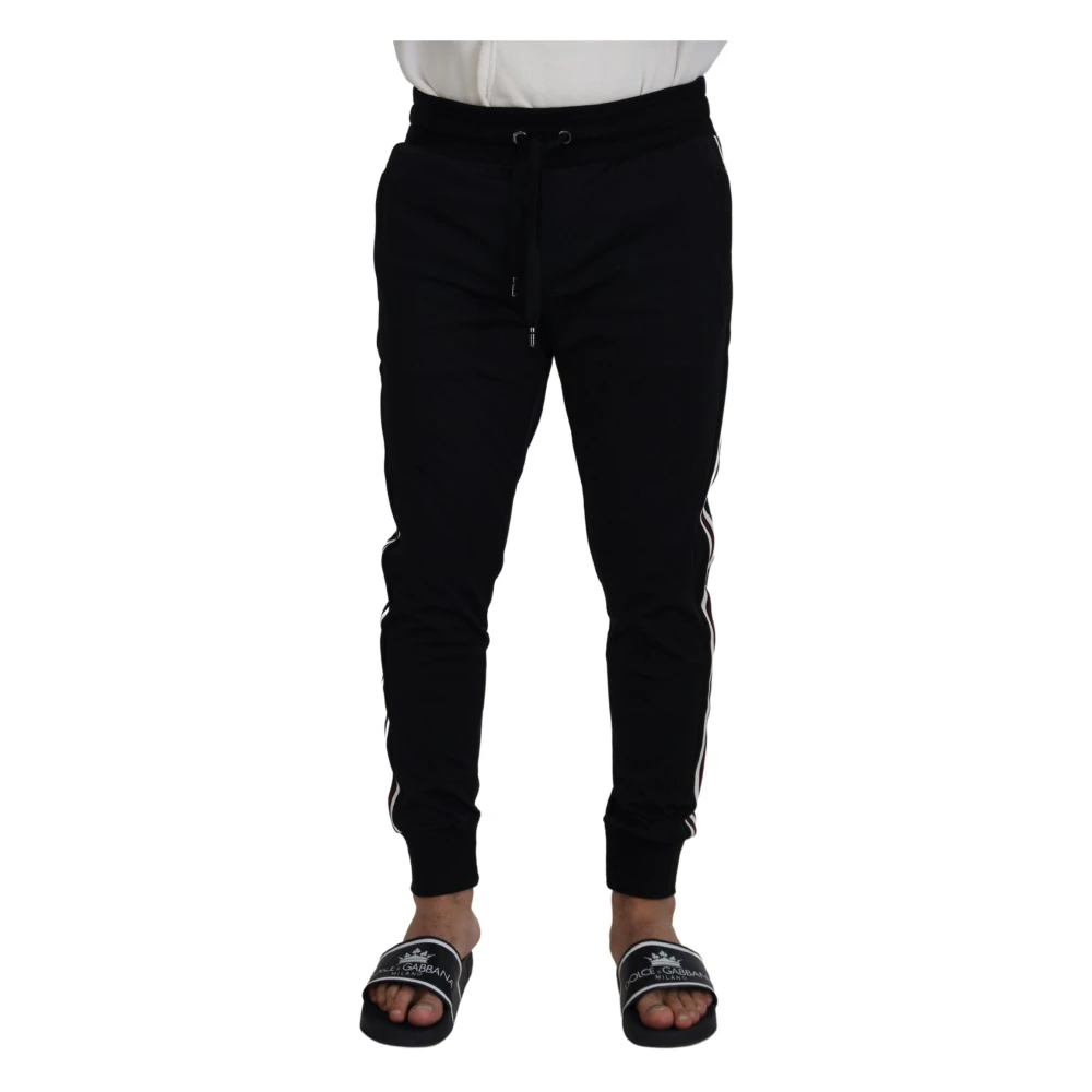 Dolce & Gabbana Men's Black Dg Print Jogger Trousers - Sweatpants - S - Trousers