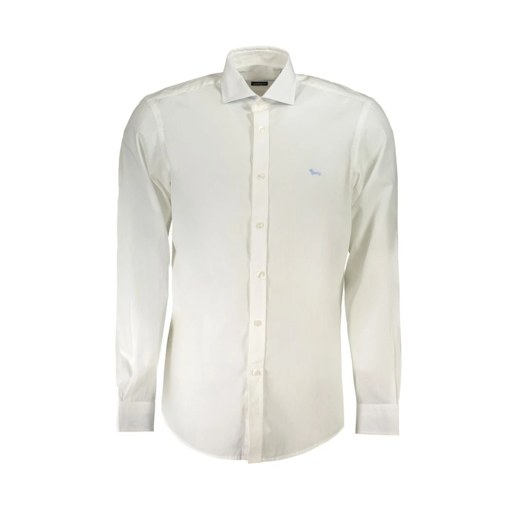 Harmont & Blaine Wit Katoenen Overhemd Slim Fit Franse Kraag White Heren