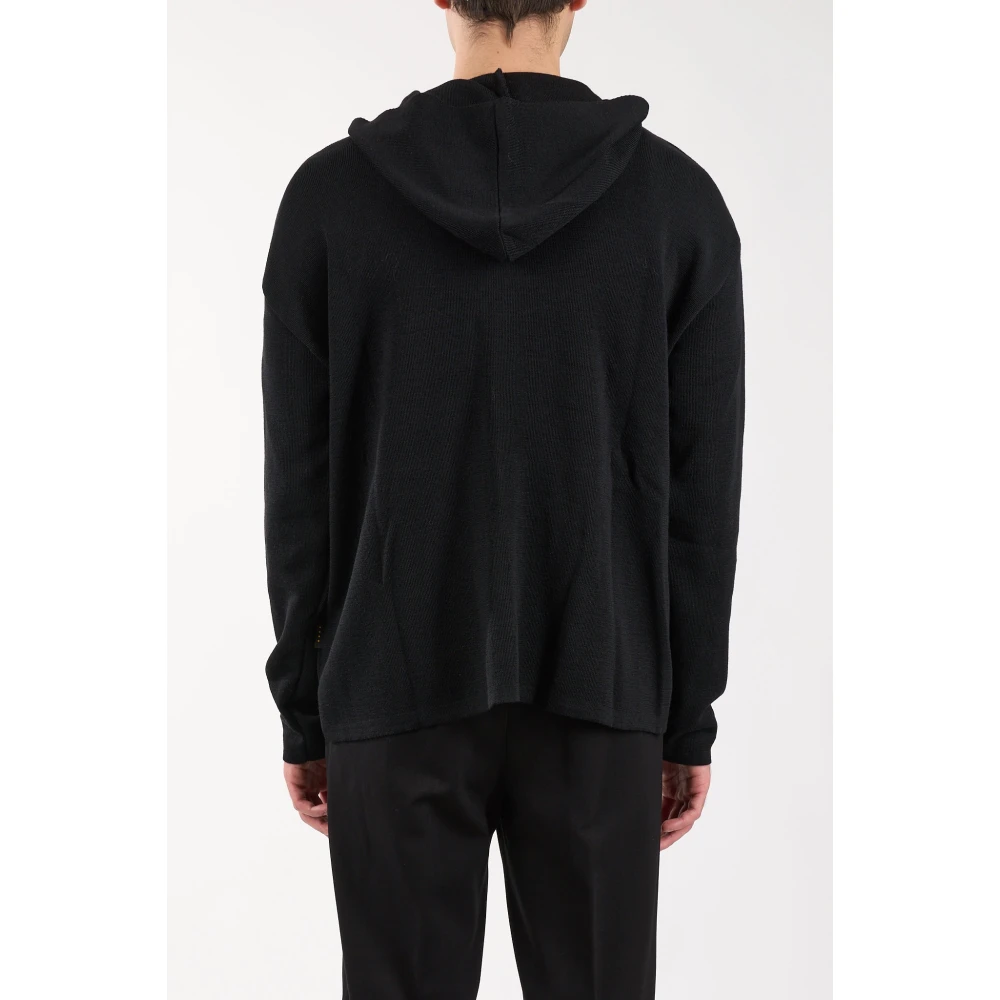 Hevo Cardigan met rits van wolmix Black Heren