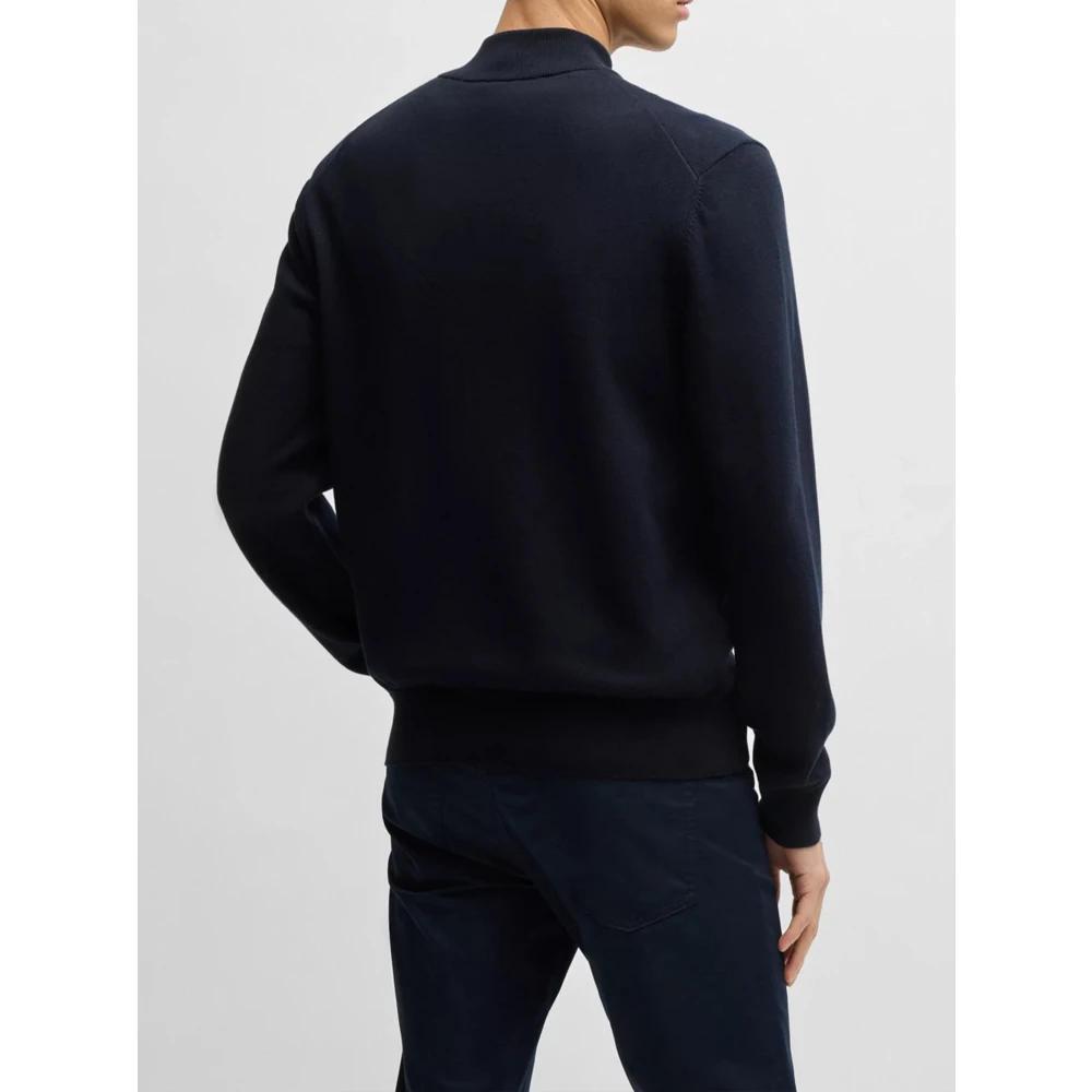 Hugo Boss Donkerblauwe Gebreide Trui Blue Heren