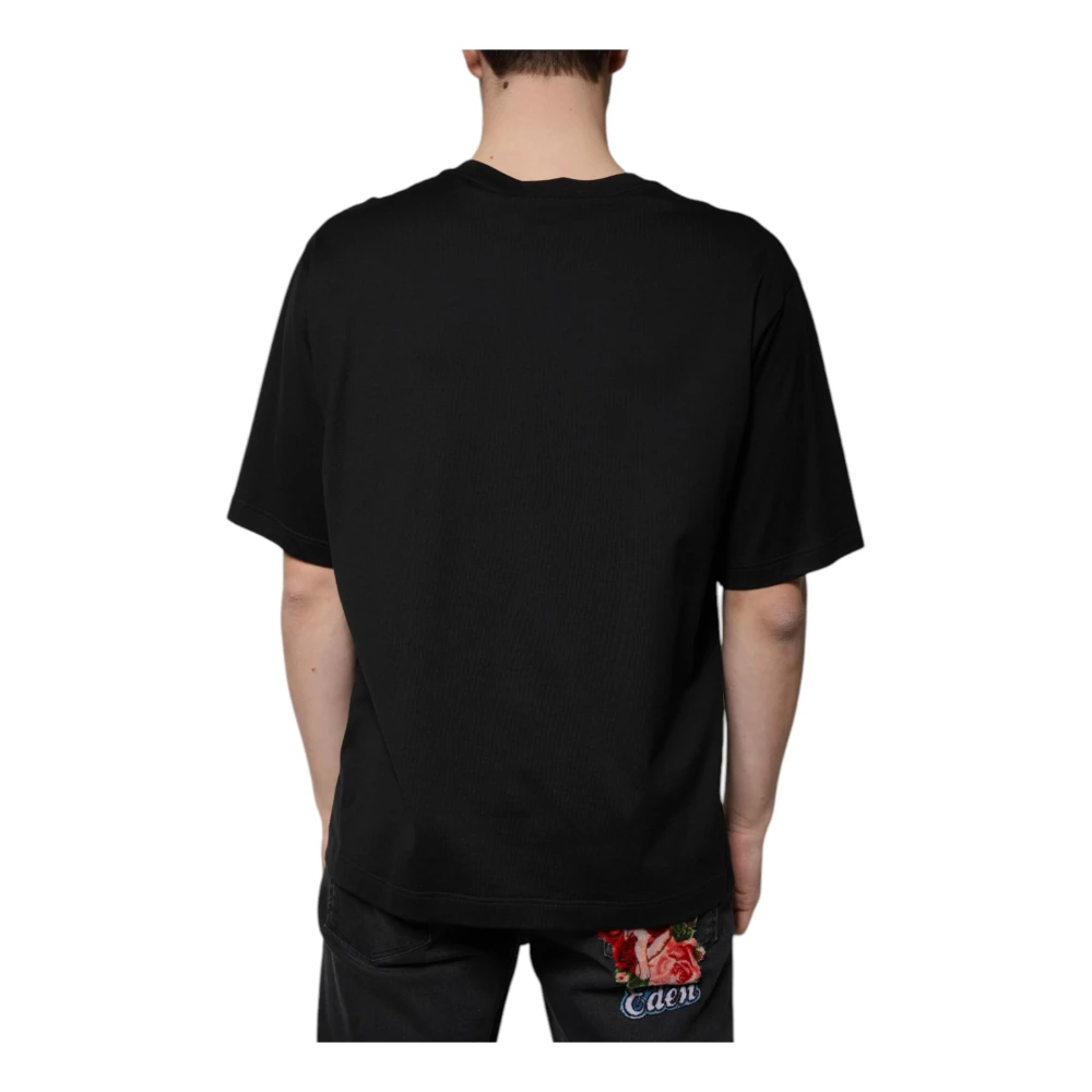 Dolce & Gabbana Zwart Katoenen Logo T-shirt Black Heren