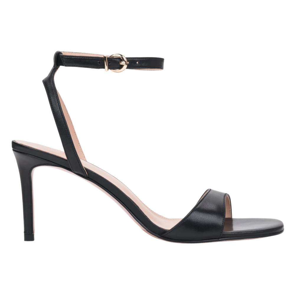 Estro Black High Heel Sandals, Female, 7 Uk, Elegant Stiletto Sandals