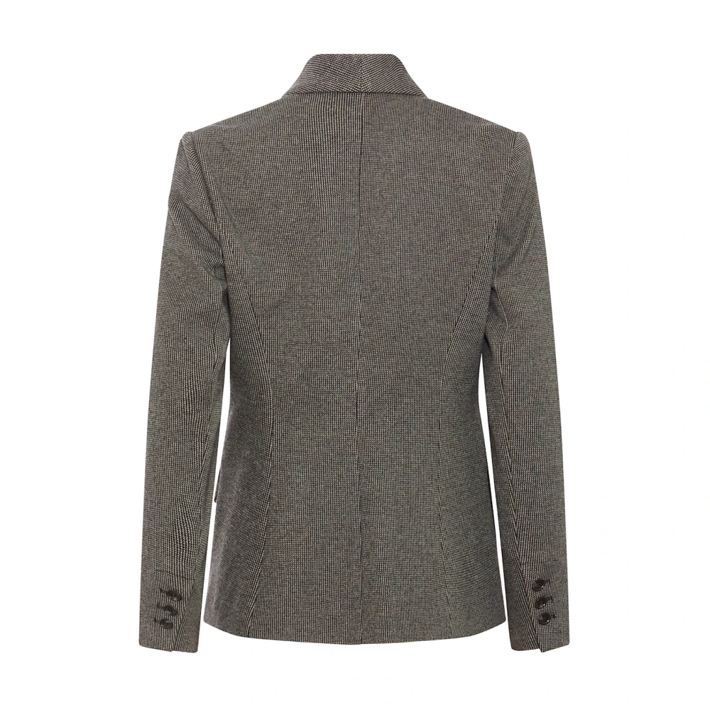 RUE de Femme Trendy geruite blazer met exclusieve knopen Brown Dames