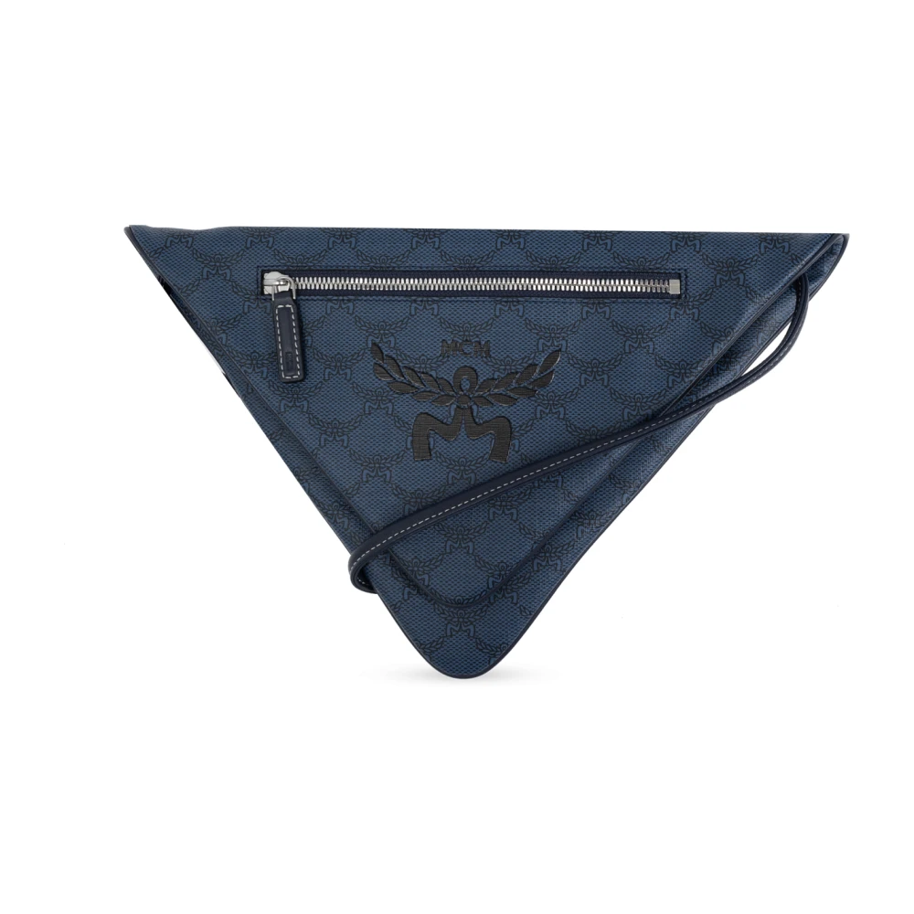 MCM Schoudertas met logo Blue Heren