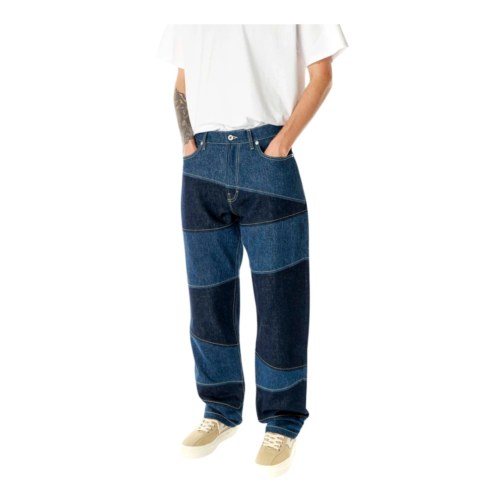 Kenzo Patchwork Botan Losse Jeans Blue Heren