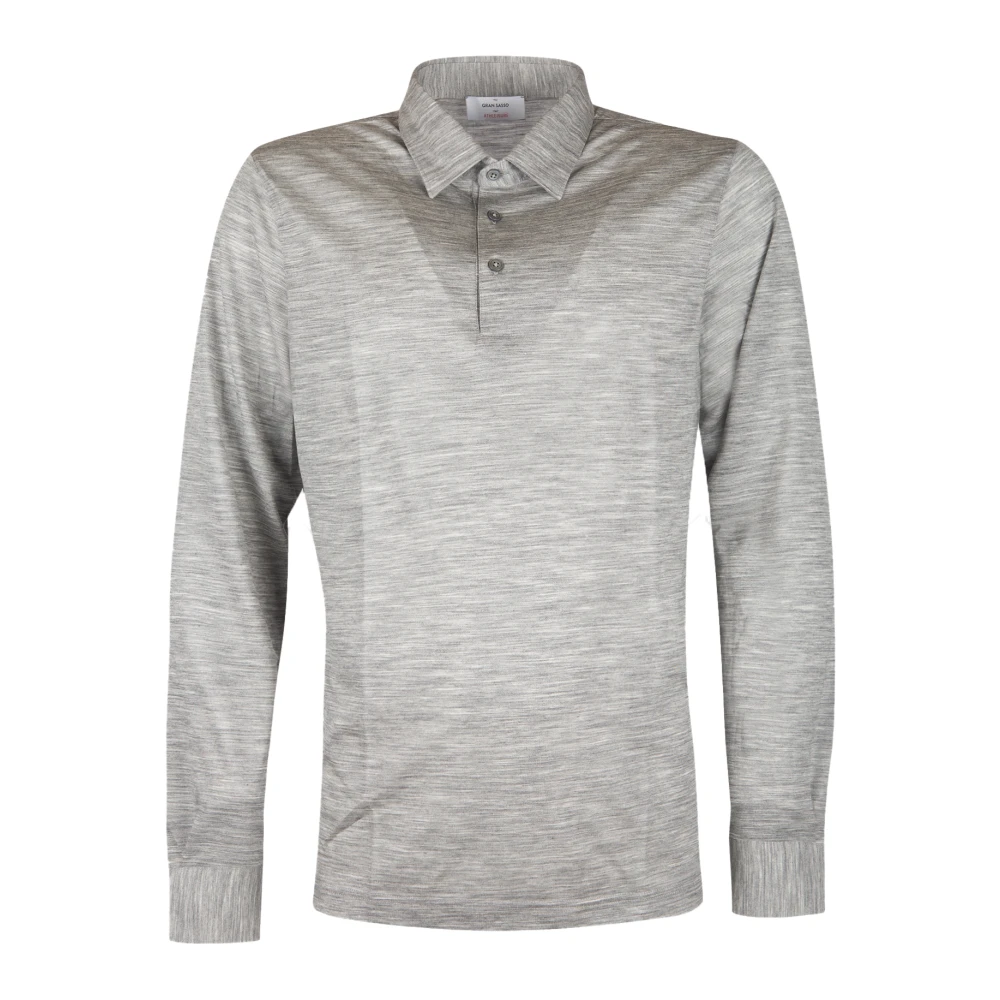 Gran Sasso Wollen Polo Shirt Gray Heren