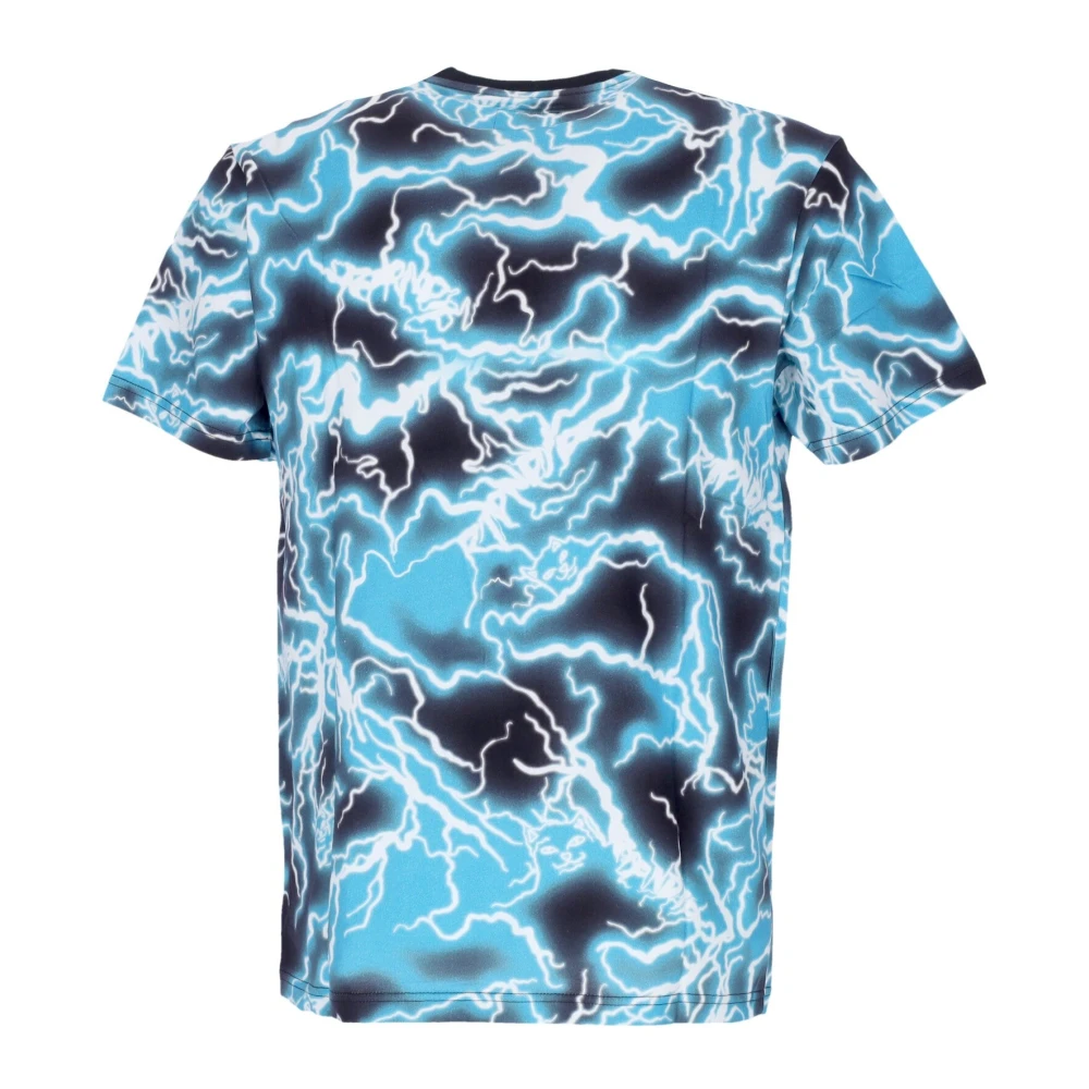 Ripndip Geborduurde Bliksem Tee Zwart Blauw Multicolor Heren