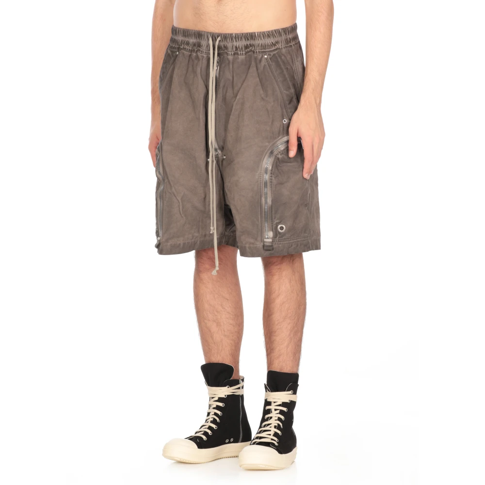 Rick Owens Bruine Katoenen Bermuda met Cargo Zakken Brown Heren