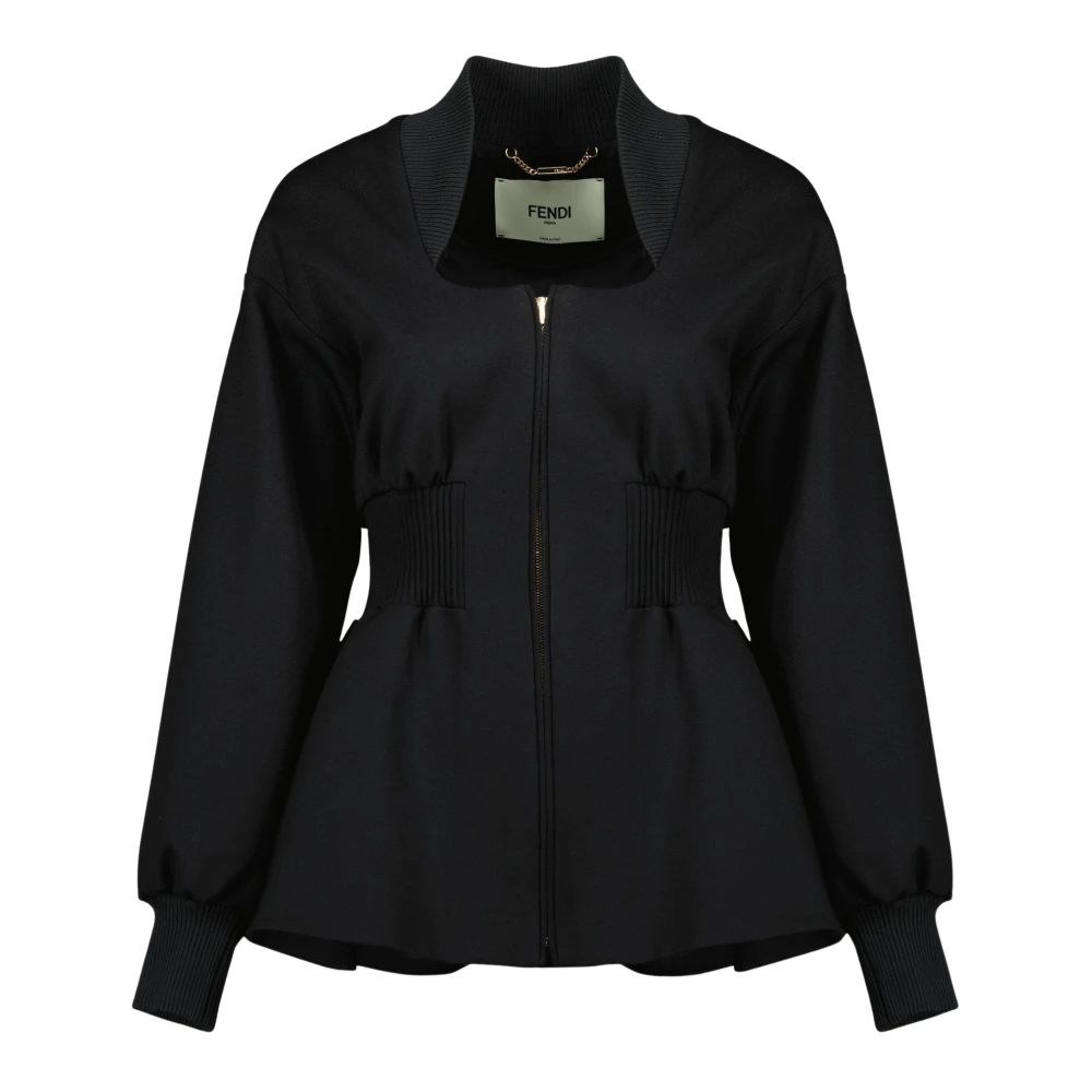 Fendi Damen Schwarz Wolljacke
