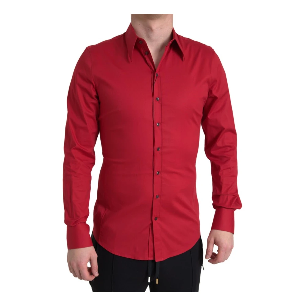 Dolce & Gabbana Klassieke Kraag Lange Mouwen Shirt Red Heren