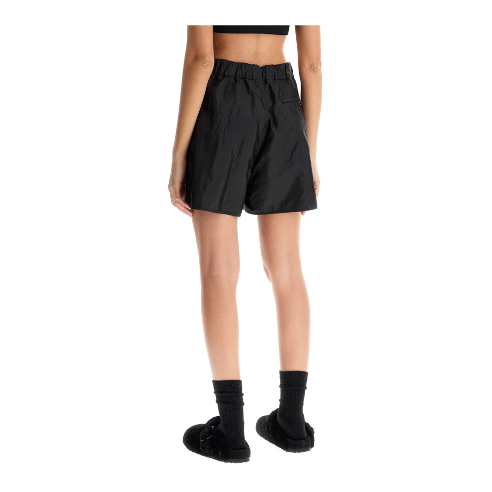 Jil Sander Zijden en nylon shorts met riem Black Dames