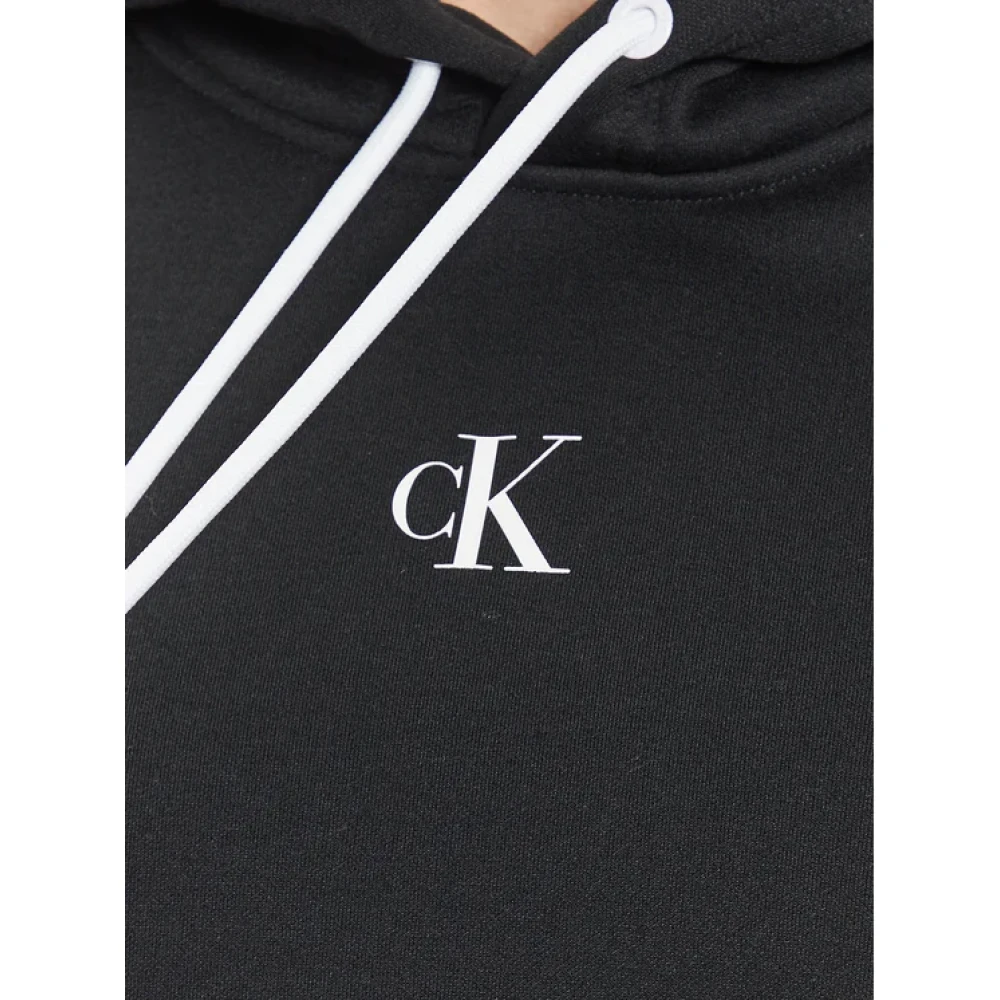 Calvin Klein Stijlvolle Zwarte Blokkerende Hoodie Black Heren